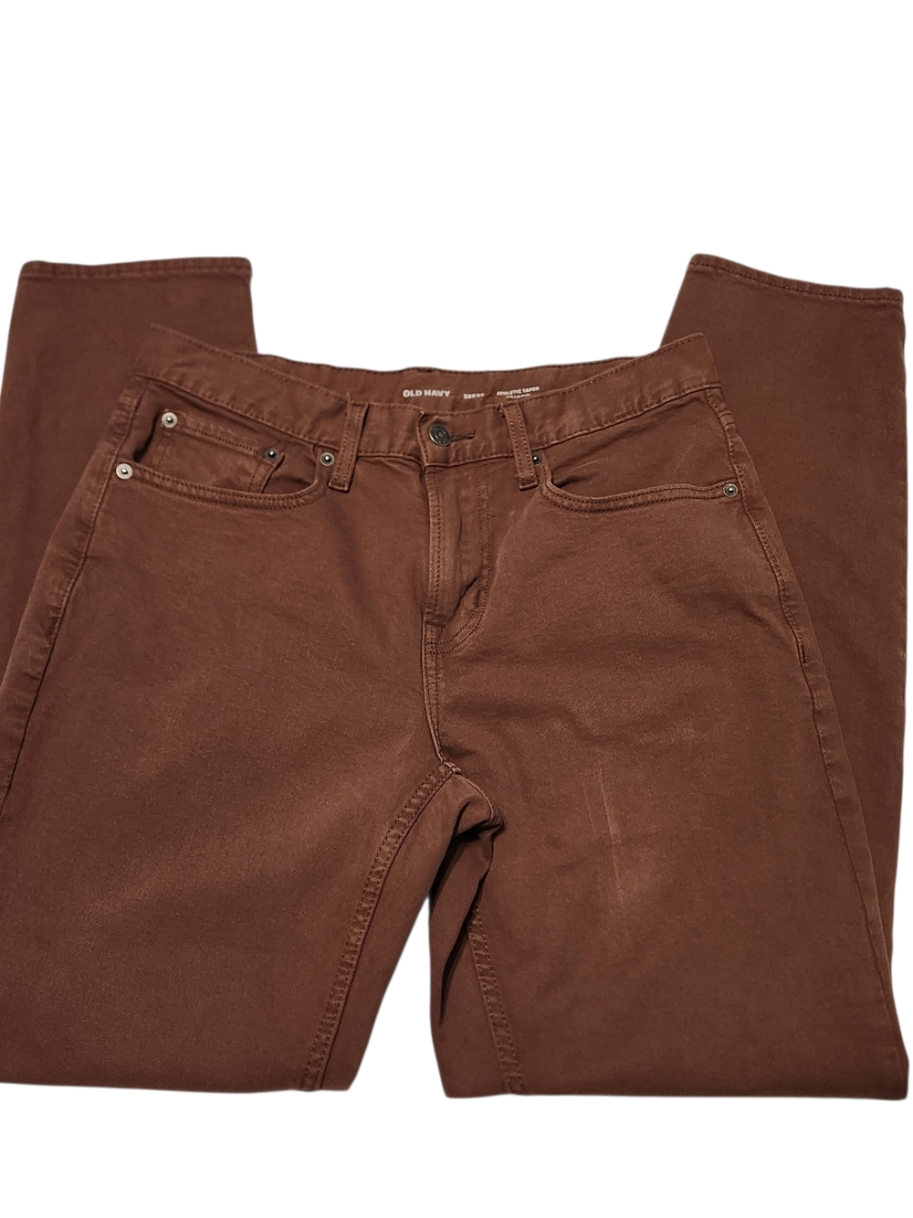 Old Navy Men's Brown Pants Athletic Fit Taper 32 x 32 Cotton
